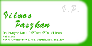 vilmos paszkan business card